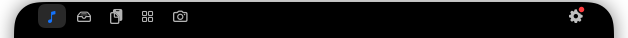 The top row of the open notch, with a small red dot on the settings gear at the right