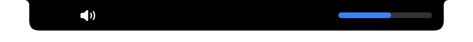 Collapsed notch showing a speaker icon and volume level bar